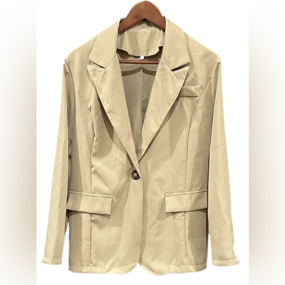 Classic Taupe/Tan Women's One- Button Classic Blazer size XL